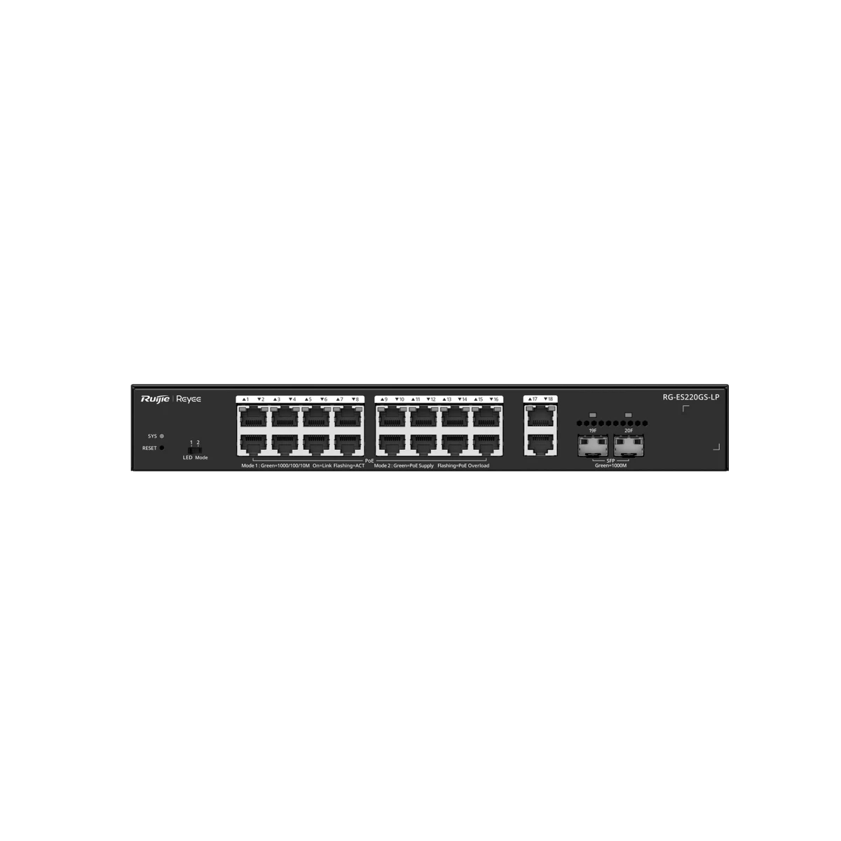 Ruijie Reeye RG-ES220GS-LP 20-Port CCTV Smart PoE+ Switch with SFP - Image 4
